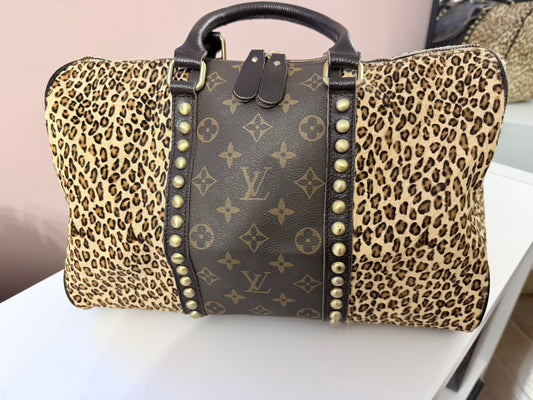 Upcycled Louis Vuitton Leopard Patchwork Tote